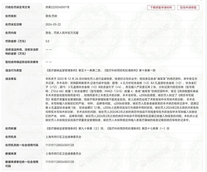 九游娱乐文化：吸脂失败到轮廓手术纠纷：上海韩镜的诸多投诉与监管处罚(图3)